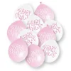 Babyshower Ballonnen Wit Roze 23cm 10st