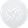 Ballonnen Entwinted Hearts Pearl White 91cm 2st