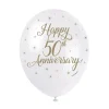 Ballonnen Happy 50th Anniversary 30cm 5st