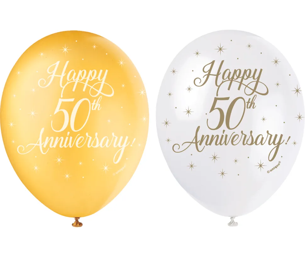 Ballonnen Happy 50th Anniversary 30cm 5st