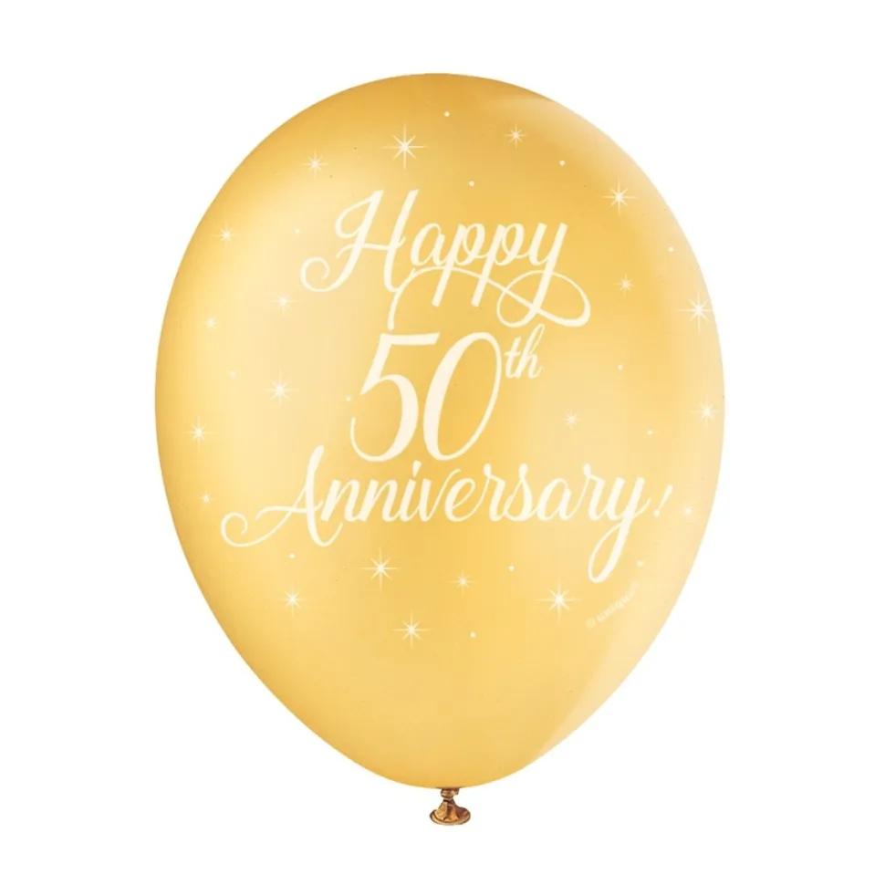 Ballonnen Happy 50th Anniversary 30cm 5st