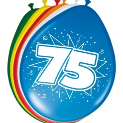 Ballonnen 75 Jaar 30cm 8st