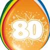 Ballonnen 80 Jaar 30cm 8st