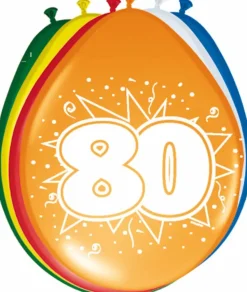 Ballonnen 80 Jaar 30cm 8st
