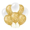 Ballonnen 65 Jaar Goud Wit 30cm 8st
