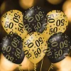 Ballonnen 70 Jaar Goud Zwart 30cm 6st