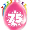 Ballonnen 75 Jaar Hoera 30cm 8st