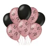 Ballonnen 21 Jaar Rose Zwart 30cm 8st