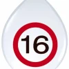 Ballonnen 16 Jaar Verkeersbord 30cm 8st