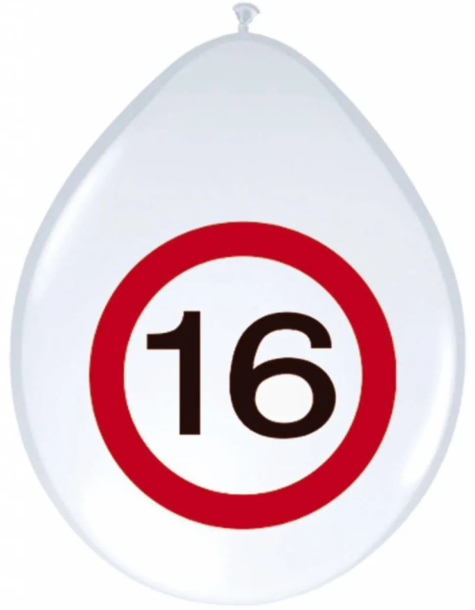 Ballonnen 16 Jaar Verkeersbord 30cm 8st