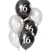 Ballonnen 16 Jaar Zwart 23cm 6st