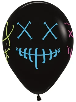 Ballonnen Masks Neon Ink Black 30cm 25st