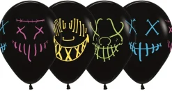 Ballonnen Masks Neon Ink Black 30cm 25st