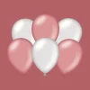 Ballonnen Roze/Zilver Metallic 30cm 6st
