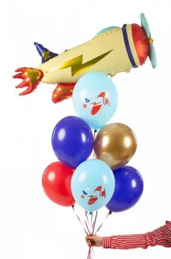 Ballonnen Vliegtuig Mix 30cm 6st