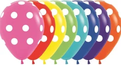 Ballonnen White Polka Dots Mix 30cm 25st