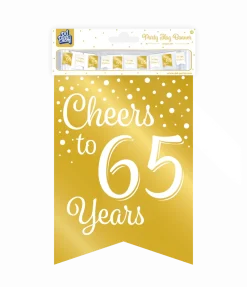 Banner 65 Jaar Goud Wit 6m
