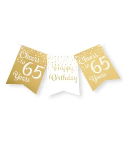 Banner 65 Jaar Goud Wit 6m
