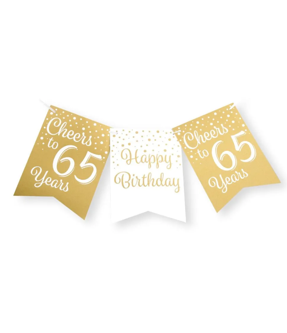 Banner 65 Jaar Goud Wit 6m