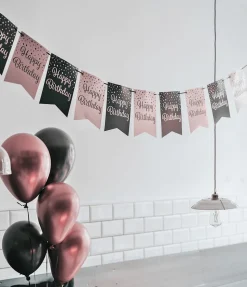 Banner 65 Jaar Roze Zwart 6m