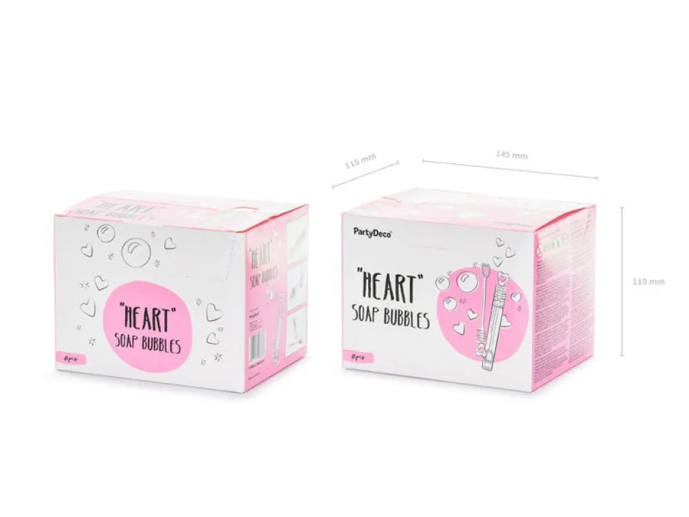 Bellenblaas Hart Roze 48st