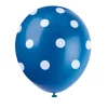 Blauwe Ballonnen Witte Stippen 30cm 6st