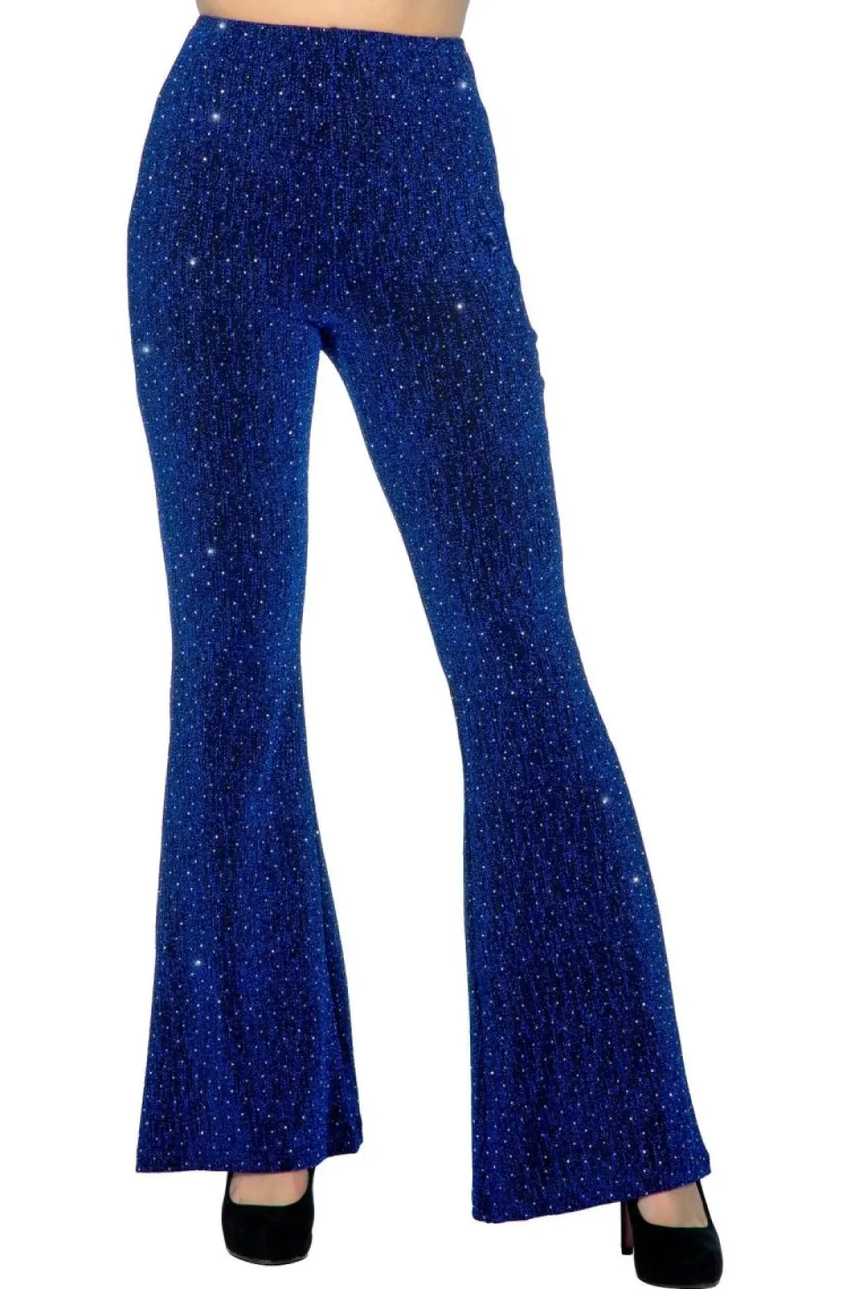 Blauwe Broek Dames Flared Glitter