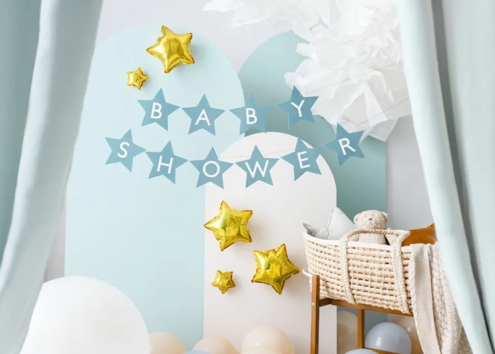 Blauwe Slinger Baby Shower Sterren 3m