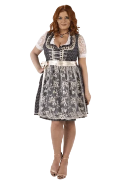 Blauw Wit Creme Dirndl Jurk Oktoberfest Dames 2 Delig