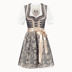 Blauw Wit Creme Dirndl Jurk Oktoberfest Dames 2 Delig