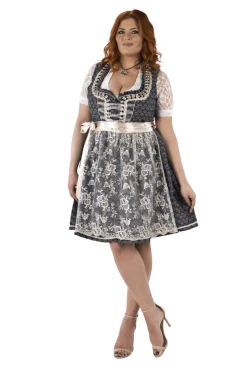 Blauw Wit Creme Dirndl Jurk Oktoberfest Dames 2 Delig