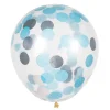 Blauw Zilveren Confetti Ballonnen 30cm 5st