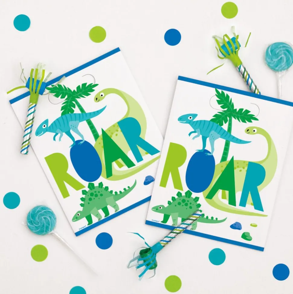 Blue & Green Dinosaur Uitdeelzakjes 8st