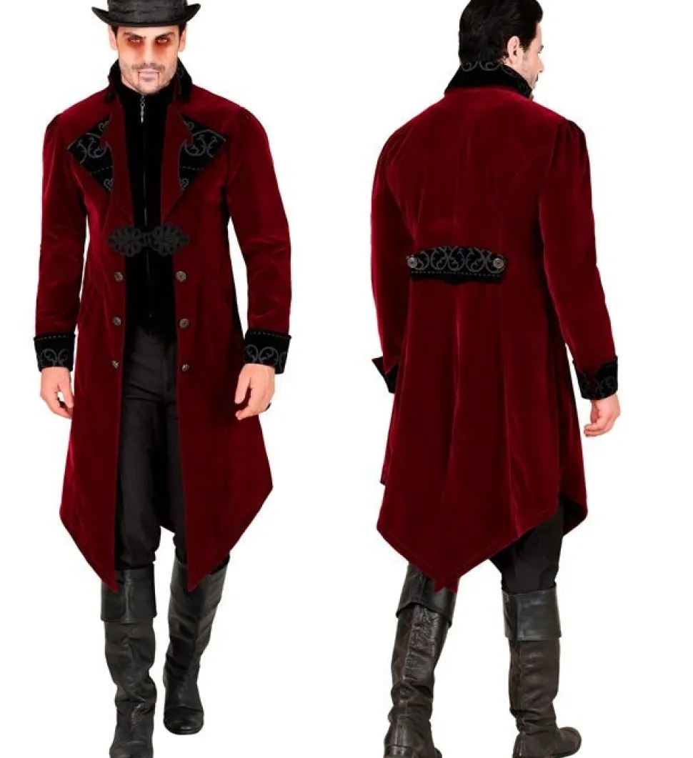 BORDEAUX FLUWELEN GOTHIC JAS HEREN