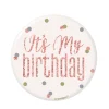 Button It's My Birthday Rose Goud 8cm