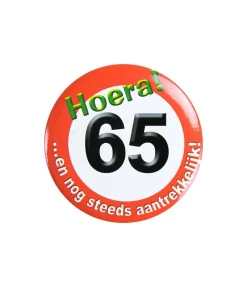 Button 65 Jaar Verkeersbord 5,5cm