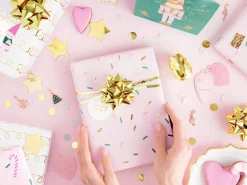 Cadeau Stickers Kerst Roze