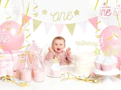 Caketoppers 1 Jaar Goud 6st