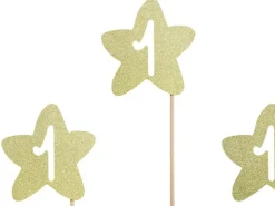 Caketoppers 1 Jaar Goud 6st