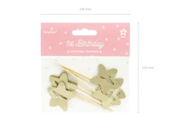 Caketoppers 1 Jaar Goud 6st