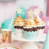 Caketopper Sterren Goud 11,5cm 6st