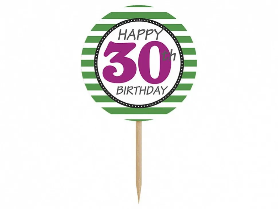 Caketopper 30Th Birthday 9,2cm 6st