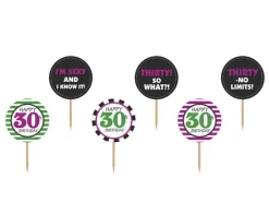 Caketopper 30Th Birthday 9,2cm 6st