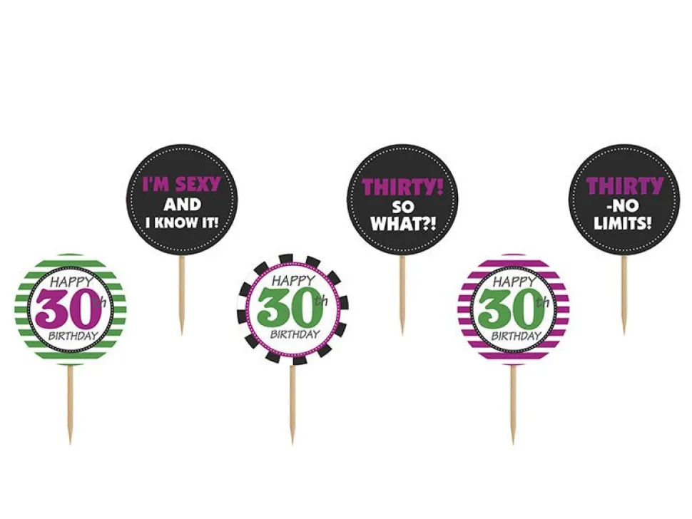 Caketopper 30Th Birthday 9,2cm 6st