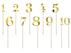 Cijfer Prikkers Goud 25,5cm 11st