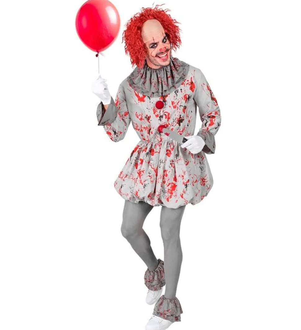 Clown Kostuum Grijs Rood