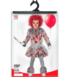 Clown Kostuum Grijs Rood Kind