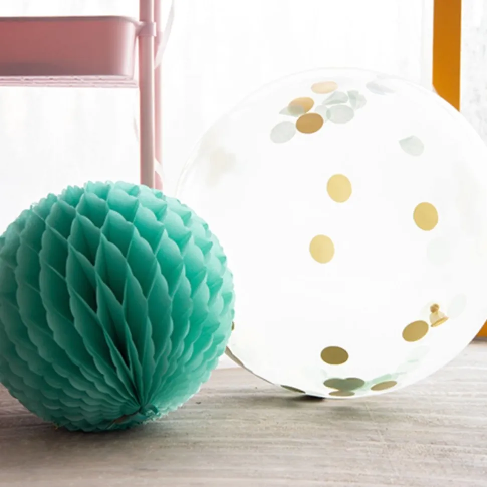 Confetti Ballon Blauw Goud 61cm