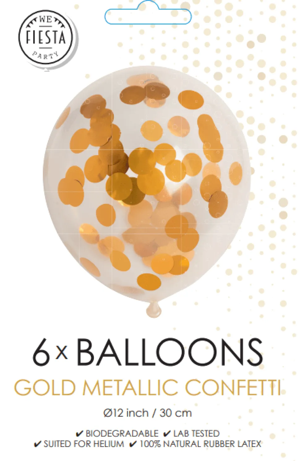 Confetti Ballonnen Goud 30cm 6st