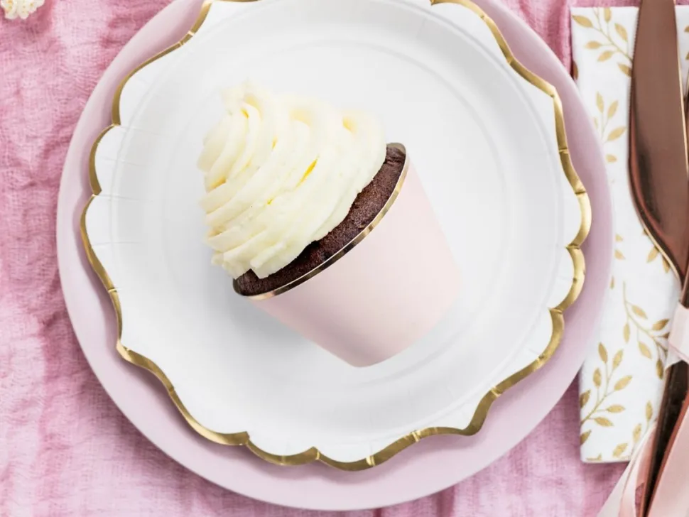 Cupcake Vormpjes Lichtroze Pastel 7,6cm 6st